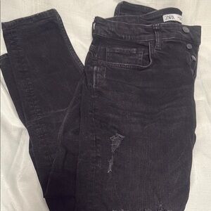 Zara Black Distressed Jeans